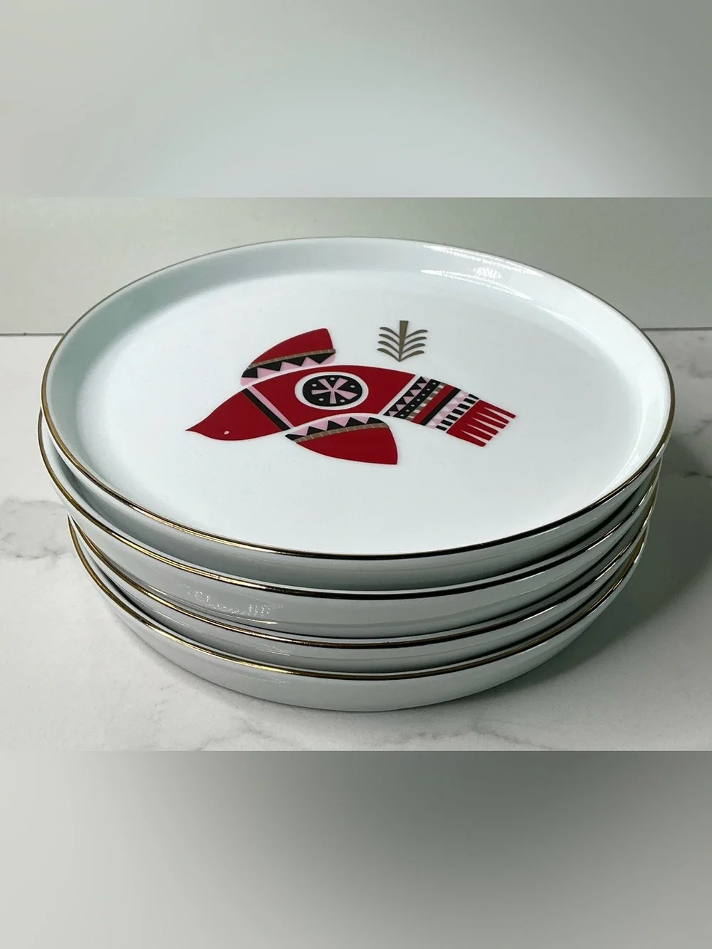 4 Appetizer Plates Project 62 Scandinavian Design Porcelain Holiday Preowned